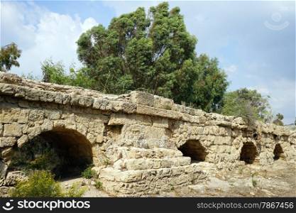 Roman aqueduct near Caesarea, Israel
