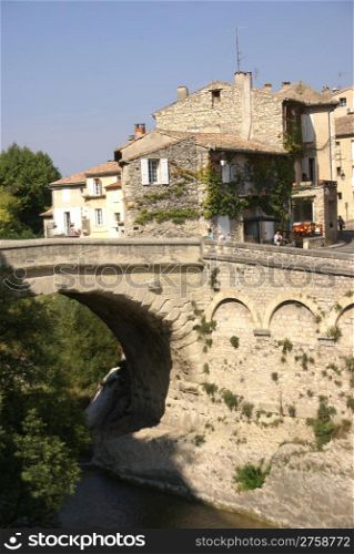 Roman bridge and medieval city, Vaison la Romaine, France