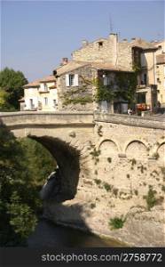 Roman bridge and medieval city, Vaison la Romaine, France