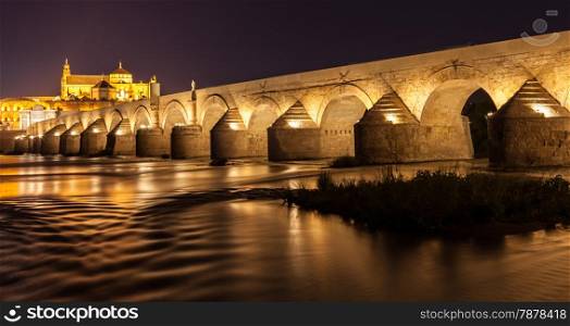 Roman bridge of Cordoba, the main landmark of this city in Andalusia Region - Spain