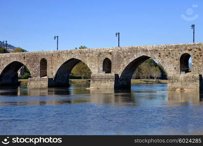 roman bridge of Ponte de Lima in Portugal