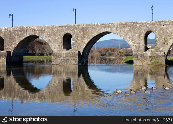 roman bridge of Ponte de Lima in Portugal