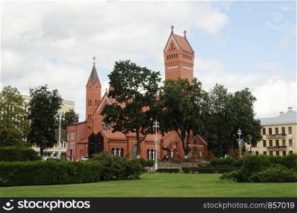 Roman Catholic church of Saints Simon and Helena (Red Church) in Minsk, Belarus