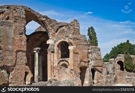 Roman columns in Villa Adriana, Tivoli, Italy