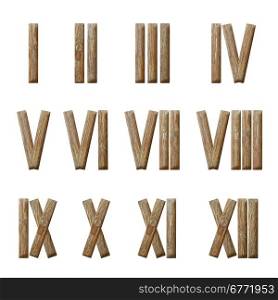 roman numerals set isolated on white background