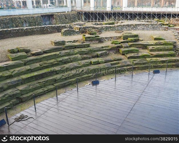 Roman Theatre Turin. Ruins of the ancient Roman theatre in Turin Italy