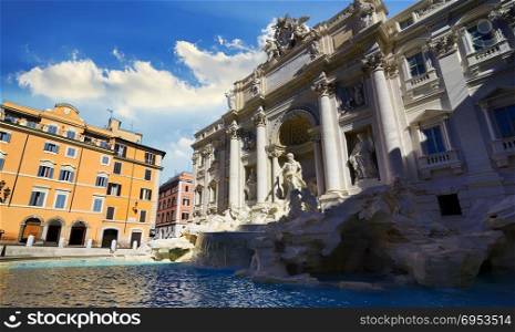 Roman Trevi Fountain in the morning, Italy