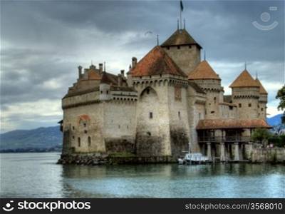 Romance castle on Geneva lake for europe vacation