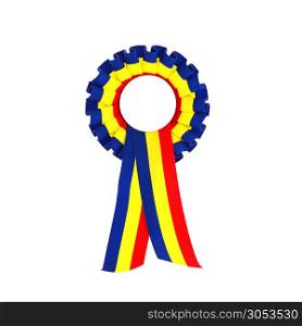 romania country flag ribbon symbol blue yellow red