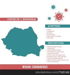 Romania Europe Country Map. Covid-29, Corona Virus Map Infographic Vector Template EPS 10.