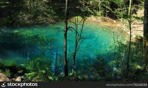 romania national park nera river ochiul bei blue lake