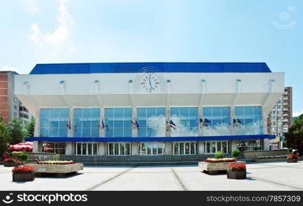romania resita city center Polyvalent Hall in a summer day
