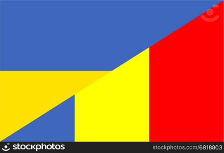 romania ukraine neighbour countries half flag symbol
