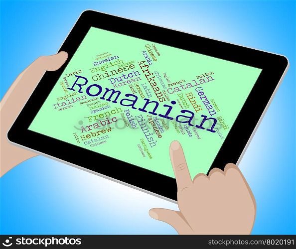 Romanian Language Representing Translate Wordcloud And Vocabulary