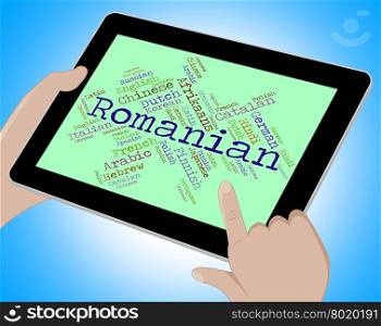Romanian Language Representing Translate Wordcloud And Vocabulary