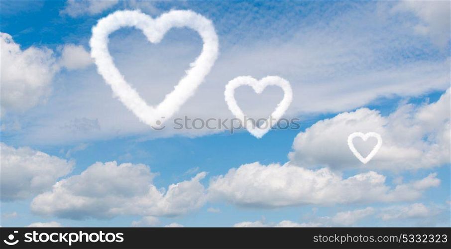 Romantic concept with clouds on sky- 3D rendering