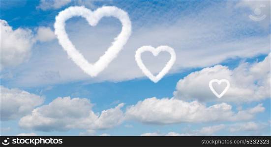 Romantic concept with clouds on sky- 3D rendering