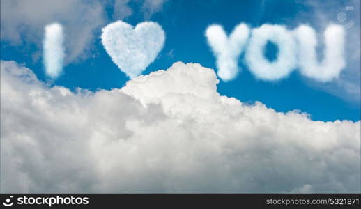 Romantic concept with clouds on sky