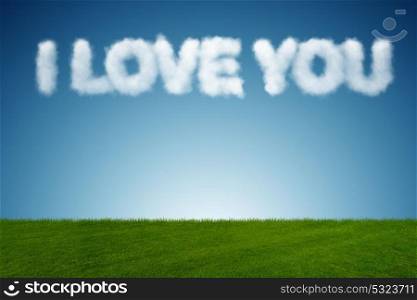 Romantic concept with clouds on sky. Romantic concept with clouds on sky- 3D rendering