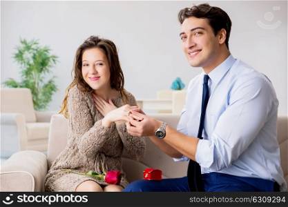 Romantic concept with man making marriage proposal