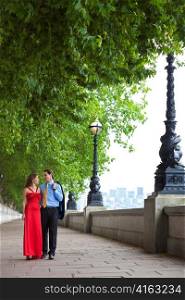 Romantic Couple Holding Hands in London, England