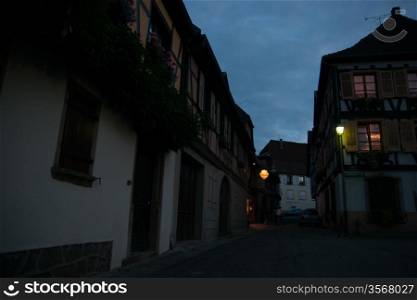 Romantic french village Andlau on wine road