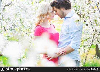Romantic portrait of a young couple