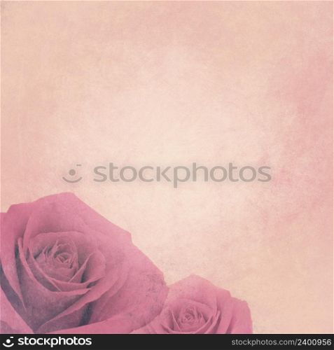 Romantic retro grunge background with roses