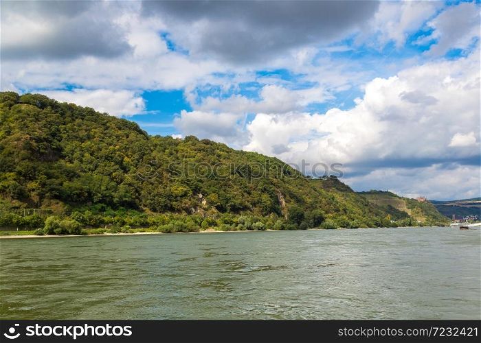 Romantic Rhine valley is a winemaking area in a beautiful summer day, Germany, Kaub