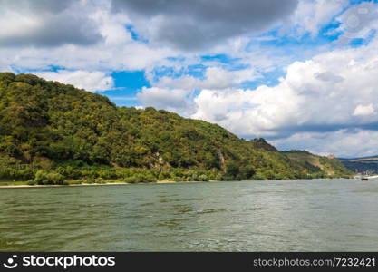 Romantic Rhine valley is a winemaking area in a beautiful summer day, Germany, Kaub