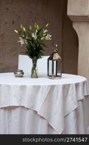 Romantic Table in a beautiful environment in a morrocan restaurant