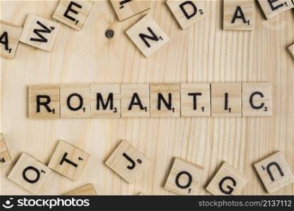 romantic word wooden tiles
