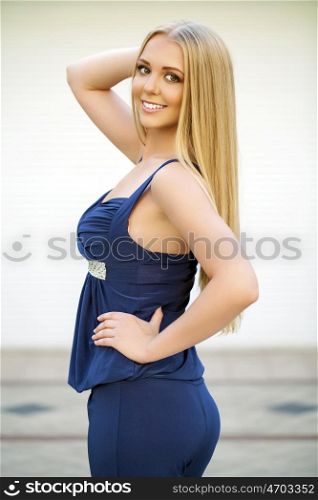 Romantic young blonde woman, indoor