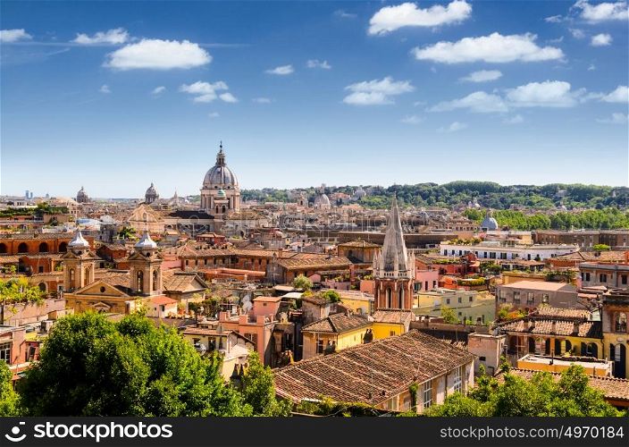 Rome and St. Peter&rsquo;s Basilica. panoramic view of Rome and St. Peter&rsquo;s Basilica, Italy