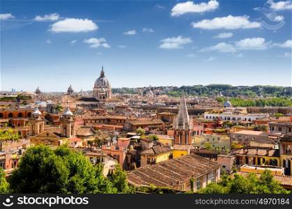 Rome and St. Peter&rsquo;s Basilica. panoramic view of Rome and St. Peter&rsquo;s Basilica, Italy