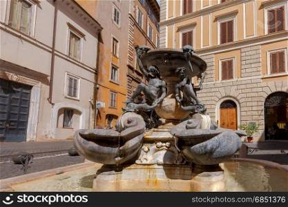 Rome. Fountain of turtles.. View of the famous fountain of turtles in Rome. Italy.