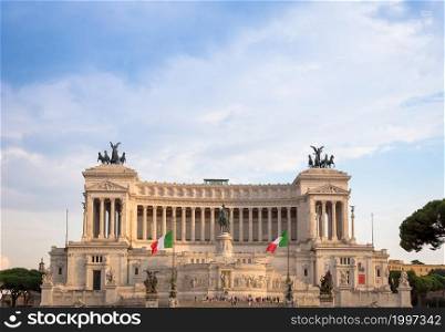 ROME, ITALY - CIRCA AUGUST 2020: Vittoriano Monument located in Piazza Venezia (Venice Square)