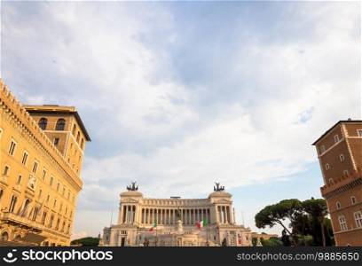 ROME, ITALY - CIRCA AUGUST 2020  Vittoriano Monument located in Piazza Venezia  Venice Square 