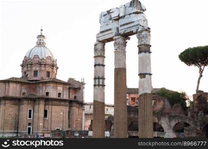 Rome, Italy, ruins of the old city 