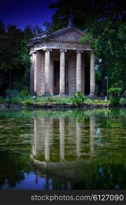Rome, Italy. Temple of Esculapio in Villa Borghese Garden