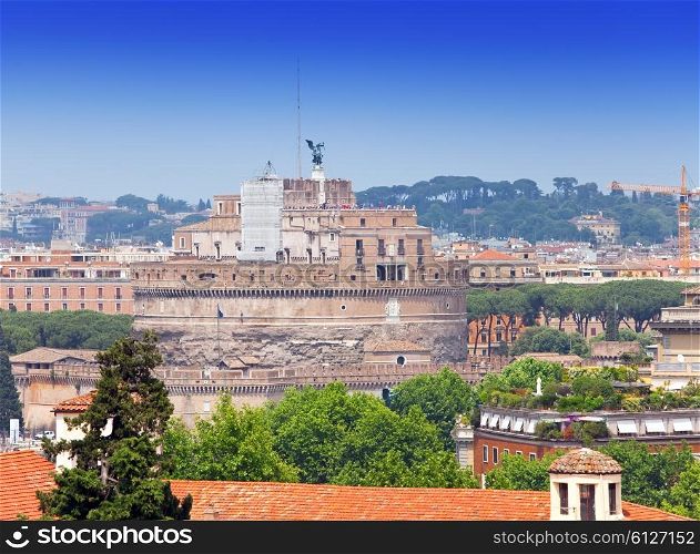 Rome. Italy. The top view on Castel Sant&rsquo; Angelo