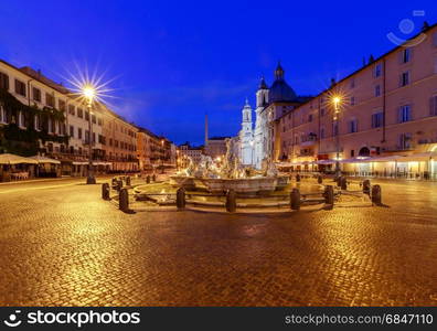 Rome. Navona Square. Piazza Navona.. The famous square Navona at dawn. Rome. Italy