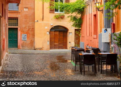 Rome. Old street.. Old medieval street in the historical part of Rome. Italy.