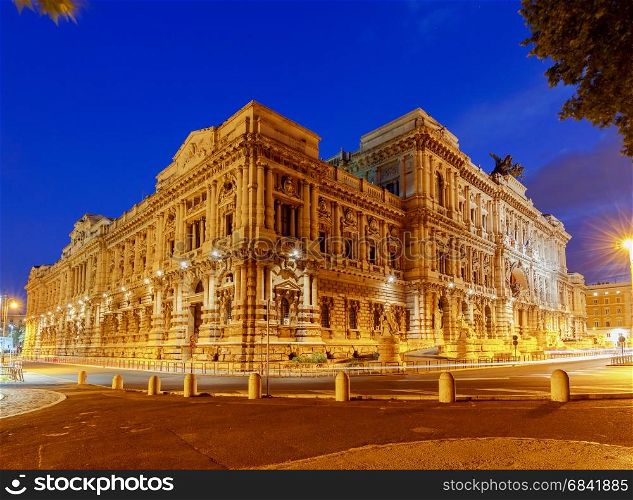 Rome. Palace of Justice.. Night view of the Palace of Justice. Rome. Italy.