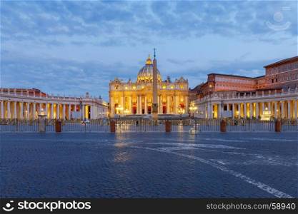 Rome. Saint Peter's Cathedral.. View of St. Peter's Cathedral early in the morning. Rome. Italy. Vatican.