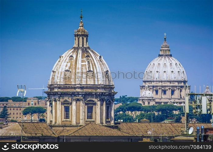 rome skyline with churches domes