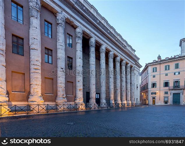 Rome. Square of Pietra.. View of Pietra Square in the early morning. Rome. Italy.