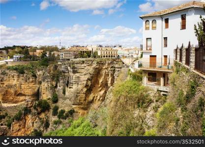 Ronda town on the high cliff in Andalusia region of Spain, Malaga province.