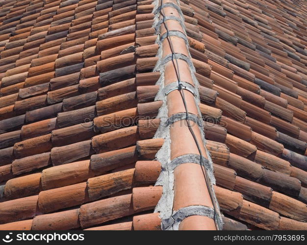 Roof tiles. Detail of red roof tiles useful as a background