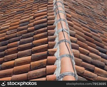 Roof tiles. Detail of red roof tiles useful as a background